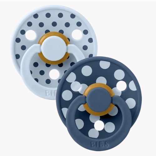 BIBS STUDIO Pacifiers 2 Pack Polka | Baby Blue/Steel Blue – Bibsworld store US