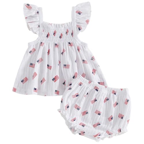 Mubineo Baby Girl Summer Clothes Cute Ruffle Tops Dress Shorts Outfits Set Infant Toddler Shirt Bloomers Princess Outfit