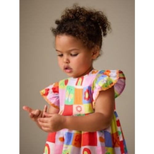 Buy Multi Character Ric Rac Frill Sleeve Dress (3mths-8yrs) from Next USA