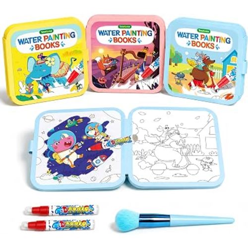 Timetome Water Coloring Book, 3 Pack Water Painting Books for Toddlers 1-3