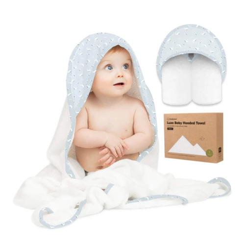 Luxe Baby Hooded Towel - Blue Whale