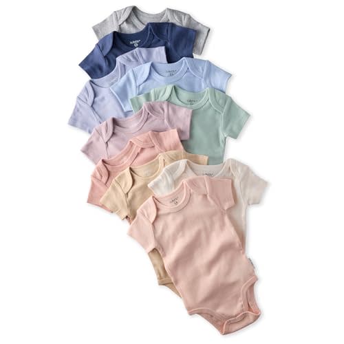 Butterblu Baby Avery 10-pack Short Sleeve Bodysuits 100% Organic Cotton for Baby Boys & Girls