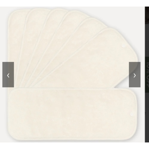 7 Pack Bamboo Inserts with Button Snaps