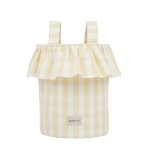 Stroller Basket Vichy - Butter + White · Minicoton