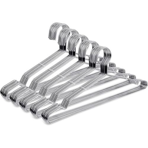 Baby Hangers, 50 Pack Stainless Steel 12.6 Inch Heavy Duty Non-Slip Space Saving Coat Hangers for Kids Children Toddler Clothes