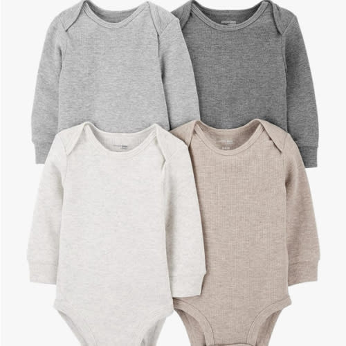 Simple Joys by Carter's Baby 4-Pack Long-Sleeve Thermal Bodysuit