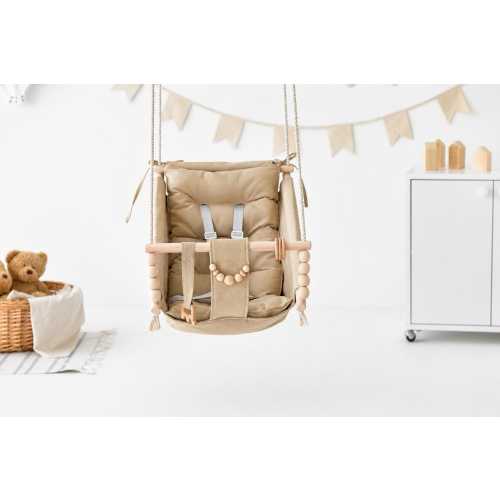 Canvas Hammock Swing for Baby to Toddler, Beige Outdoor Garden Baby Swing, Gift For Baby, baby swing toddler, baby swing, Swing with pillow