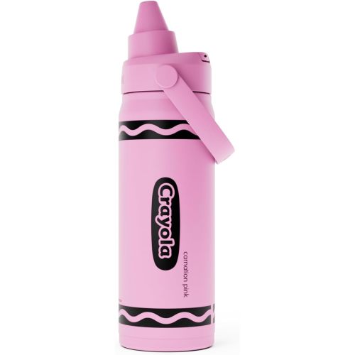 CamelBak Crayola Chug Insulated Stainless Steel Water Bottle, Cold Retention with Spill Resistant Lid for School and Everyday Hydration, 16oz, Carnation Pink