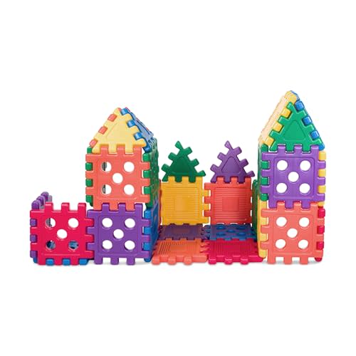 Careplay Oversized Waffle Grid Building Blocks Set, 12x12 Inch Design, Easy-to-Use Building Toys for Toddlers and Kids, 32 Piece Set, Ages 18 Months to 5 Years, 10 Year Assurance