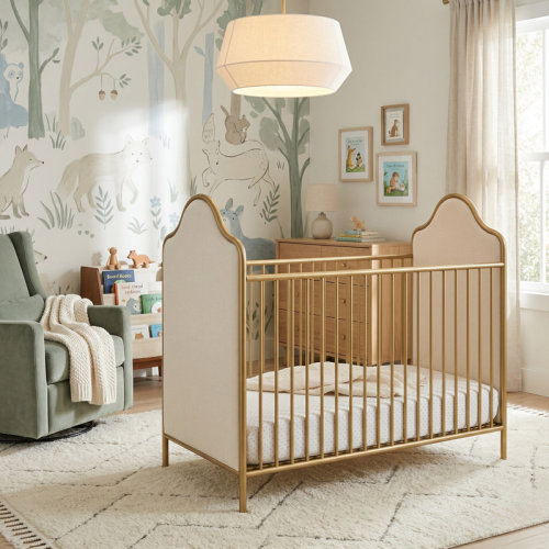 Kelly Clarkson Home Sara 2-in-1 Convertible Upholstered Crib & Reviews | Wayfair