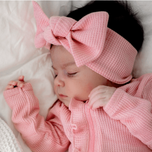 SpearmintLOVE Organic Waffle Knot Bow, Pink