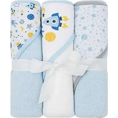 Hooded Baby Towels 3-Pack – Soft Baby Bath Towels with Hood for Newborns & Toddlers, Baby Hooded Towel Set, 30" x 26" (Moon Bear)