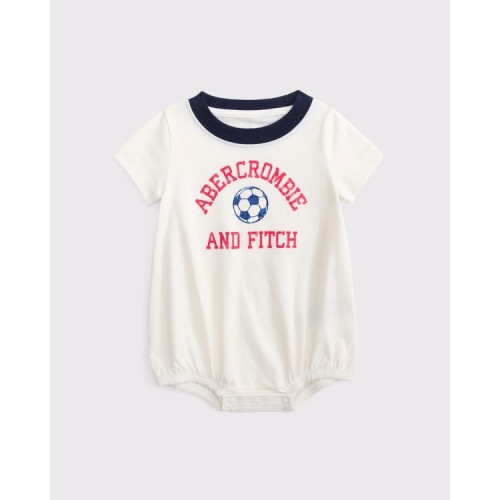 baby logo graphic bubble romper