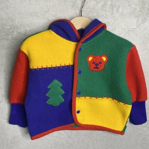 Vintage Gymboree Fleece Hoodie Rainbow Colorblock Baby Size Infant