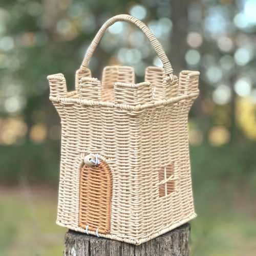 Rattan Castle Basket with Door by Sheep Farm Felt