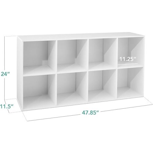 Best Choice Products 8-Cube Storage Organizer, 11in Shelf Opening, Bookcase, Display Shelf, Customizable w/ 3 Removable Back Panels – White