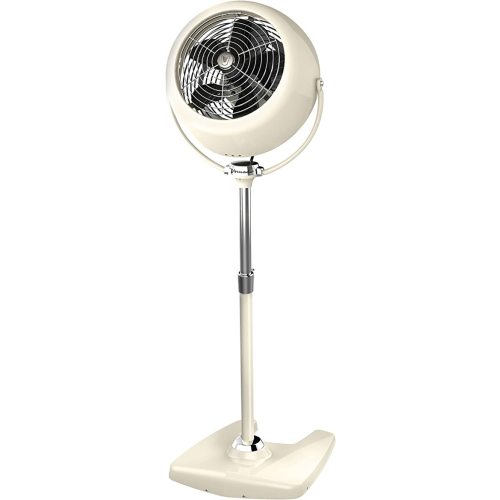 Vornado VFAN™ Sr. Pedestal Fan, Vintage Metal Standing Air Circulator, 3 Speeds, Adjustable Height 42-55 in, Tilt Head, Circulator for Bedroom, Home, Cooling, Retro Electric Floor Fan, Vintage White