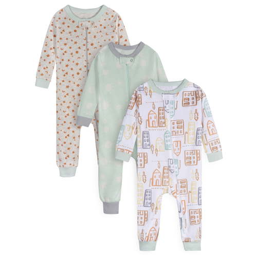 Onesies Brand Gender Neutral Footless Unionsuits, 3-Pack, Sizes 0/3 Months - 5T
