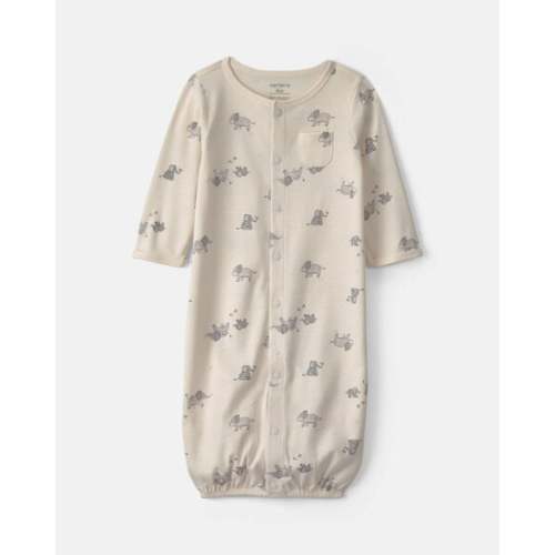 Baby Elephant 100% Cotton Converter Gown - Cream | Carter's