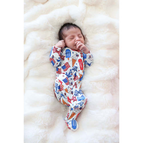 One-Piece Footie in Red, White & Cool | Caden Lane