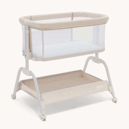 HARPPA Cuddly Lite | 2-in-1 Baby Bassinet & Bedside Sleeper for Newborns with Anti-Reflux Mattress | Adjustable Height, Attaches to Bed, CPSC Certified, Tool-Free Setup & Portable Wheels | Safe Co-Sleeping, Compact Design for Small Spaces, Ideal for Newbo