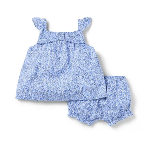 Baby Ditsy Floral Bow Matching Set