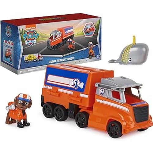 Paw Patrol, Big Truck Pup’s Zuma Transforming Toy Trucks with Collectible Action Figure, Kids Toys for Ages 3 and up