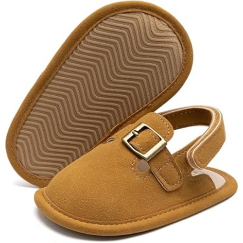 Babelvit Baby Boy Girl Suede Clogs Adjustable Sandals Non Slip Potato Shoes