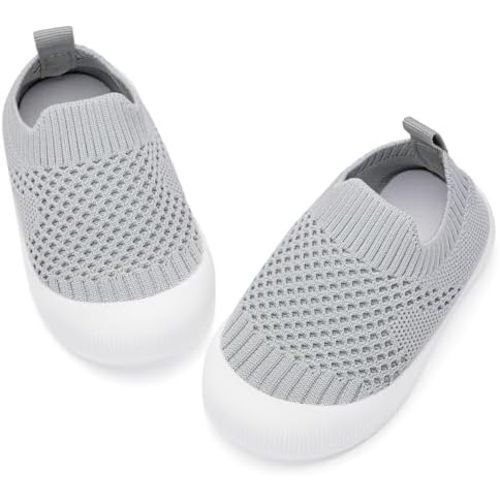 BACSAC Baby Toddler Unisex Infant Shoes Boys Girls Beige Mesh Breathable Non-Slip Soles 6-36 Months