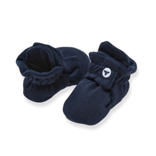 Solid Organic Cotton Baby Booties Heather Grey