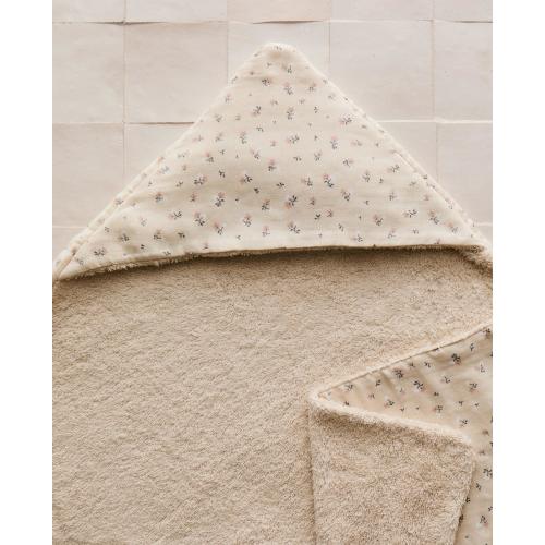 HOODED BABY BATH TOWEL WITH TULIPS