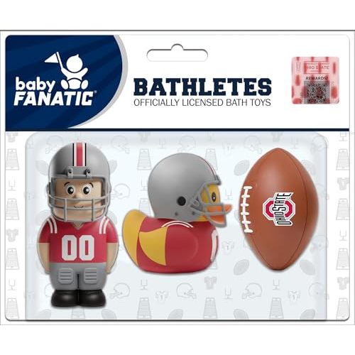 Baby Fanatic Bath Toys 3 Pack - Ohio State Buckeyes - Officially Licensed NCAA Toy Set for Babies