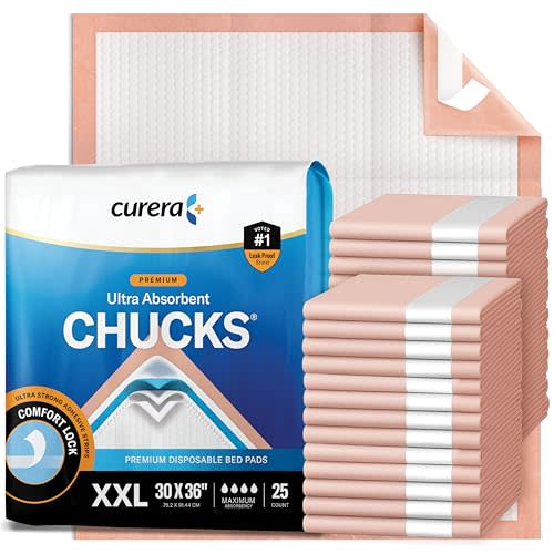 Chucks® Premium Disposable Underpads - 30x36 [25-Pack] Bed Pads | ltra Thick Super Absorbent Chux Incontinence Disposable Adult with Adhesive Tape, Leak-Proof Pee Pads XX-Large