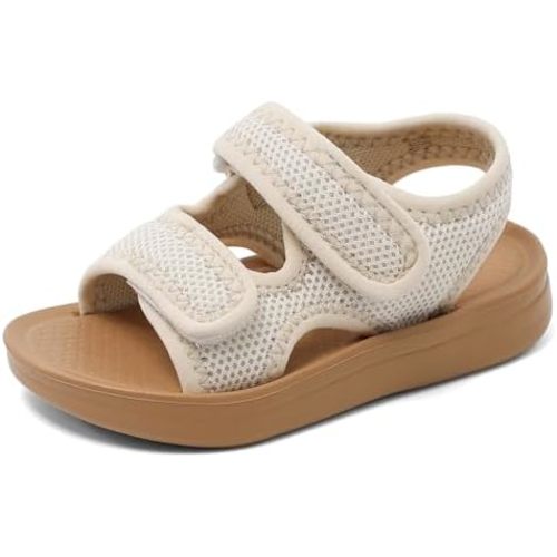 MK MATT KEELY Unisex Kids Summer Slide Sandals Baby Comfort Anti-Slip Open Toe Adjustable Walking Beach Shower Shoes for Boys Girls
