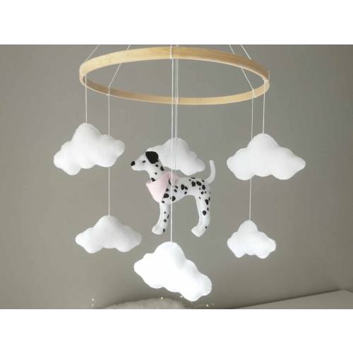 Dalmatian Baby Mobile, Dalmatian Nursery Decor, Dog Baby Mobile, Dalmatian Mobile, Puppy Cot Mobile, Dalmatian Baby Shower Gift, P011