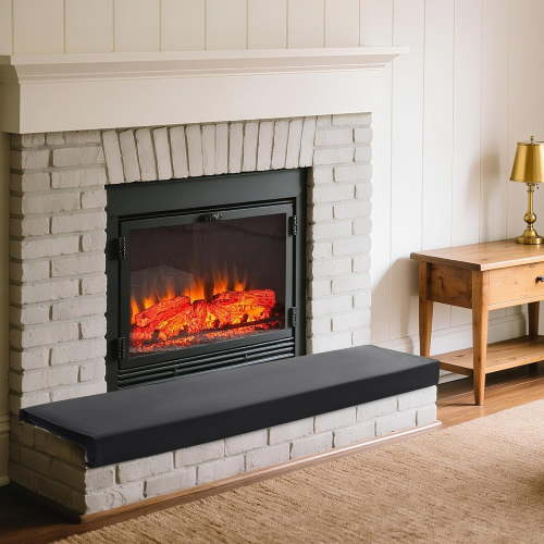 2-Inch Thick Hearth Cushions for Fireplaces, 18 * 14 Inch Fireplace Baby Proofing Seat Edge Cushion with Removable Fireproof Cover, Sponge Fireplace Mat for Children Proofing