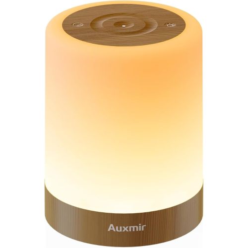 Auxmir Nursery Night Light for Baby, Rechargeable Touch Lamp for Breastfeeding & Diaper Changes, 256 RGB Colors 5 Brightness Levels, 1/2/3H Timer, Portable Bedside Night Light for Kids Bedroom, Brown