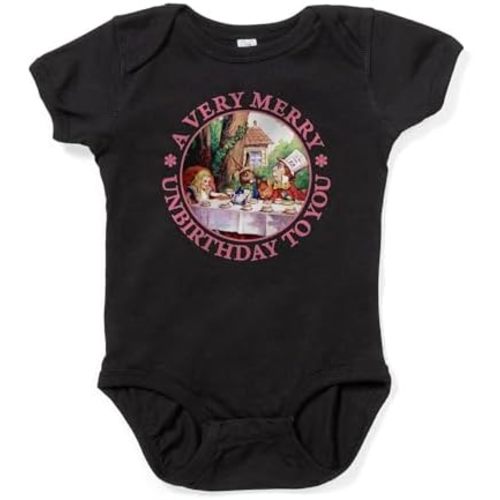 CafePress Alice MAD Hatter Unbirthday Pink Copy Baby BOD Cute Infant Bodysuit Baby Romper Dark