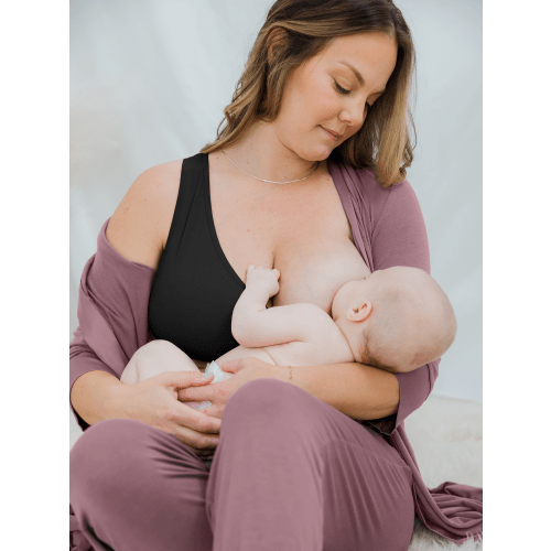French Terry Racerback Nursing & Sleep Bra | Black - Kindred Bravely