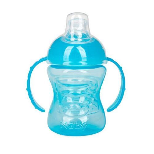 Nuby No Spill Super Spout Trainer Cup - Bright Blue - 8oz: Silicone, Polypropylene