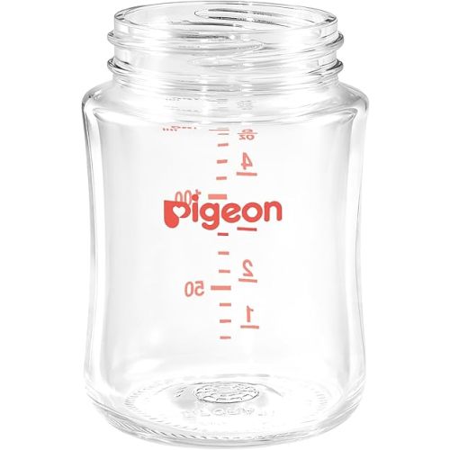 Pigeon Wide Neck Glass Baby Bottle Replacement Body – 5.4 oz/160 ml, BPA-Free, Heat-Resistant, Easy to Clean, Perfect for Newborns, 1 Pack