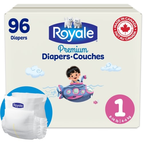 Premium Diapers, Super Pack, Size 1 - 96 Count, Disposable Baby Diapers
