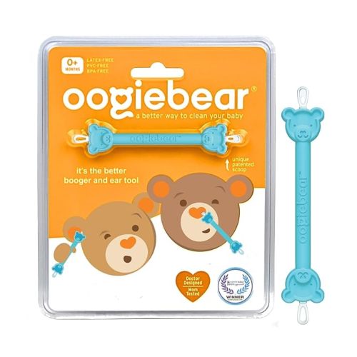oogiebear Baby Nose Cleaner & Ear Wax Removal Tool - Safe Booger & Earwax Removal for Newborns, Infants, Toddlers - Dual-Ended - Essential Baby Stuff - 1 Blue booger picker