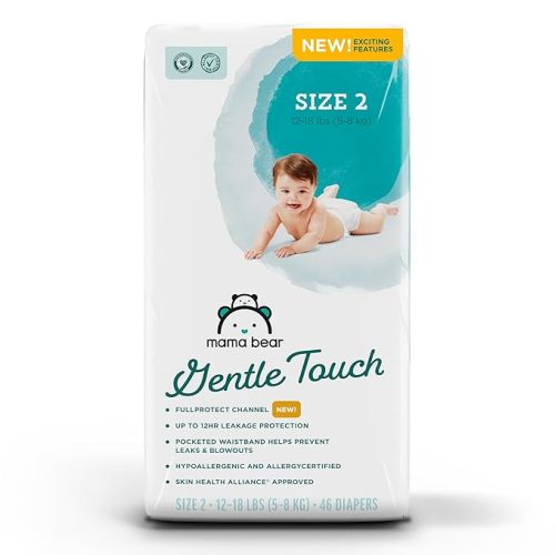 Amazon Brand - Mama Bear Gentle Touch Diapers, Size 2, 46 Count