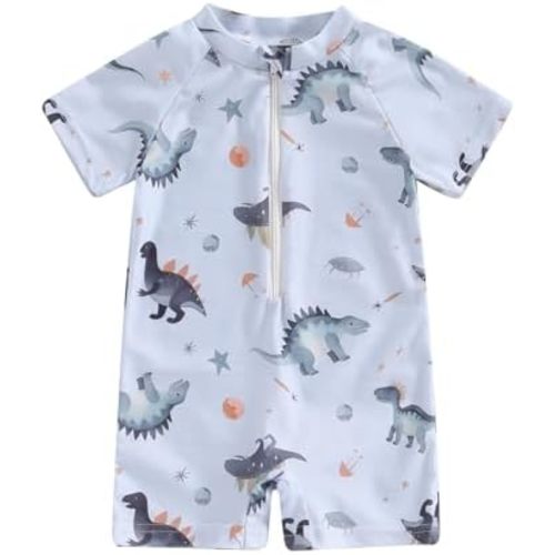 Hnyenmcko Infant Baby Boy Girls Rash Guard Swimsuit Short Sleeve Zipper Bathing Suit Toddler One Piece Swimwear Sunsuit