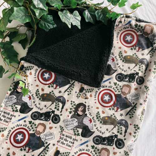 Blanket - Steve & Bucky - pattern - throw - (4 week turnaround)