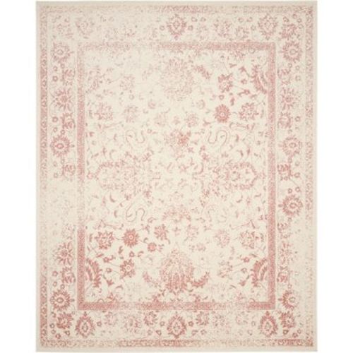 Adirondack ADR109 Non-Shedding Power Loomed Indoor Area Rug - Ivory/Rose - 8'x10' - Safavieh