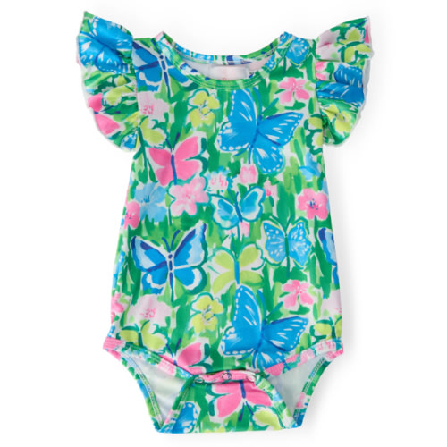 Watercolor Butterflies S/S Flutter Bodysuit | Mila & Rose