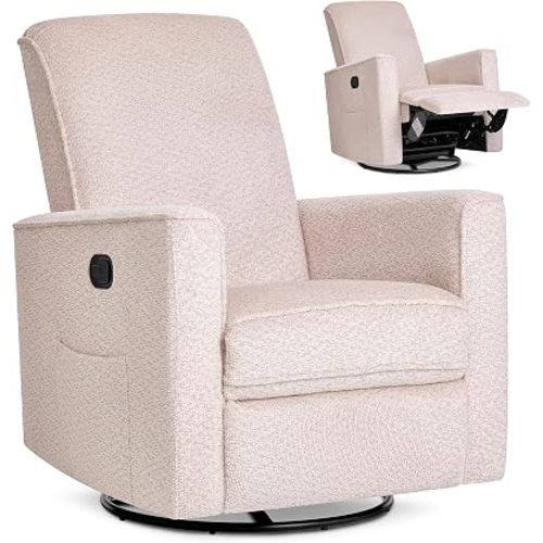 Evolur Raleigh Plus Nursery Glider Recliner, GREENGUARD Gold, Ballet Pink