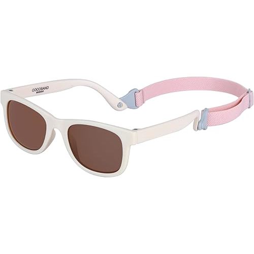 COCOSAND Flexible Polarized Baby Sunglasses with Strap UV Protection for Toddler Infant Newborn Girl Boy Age 0-24 Months